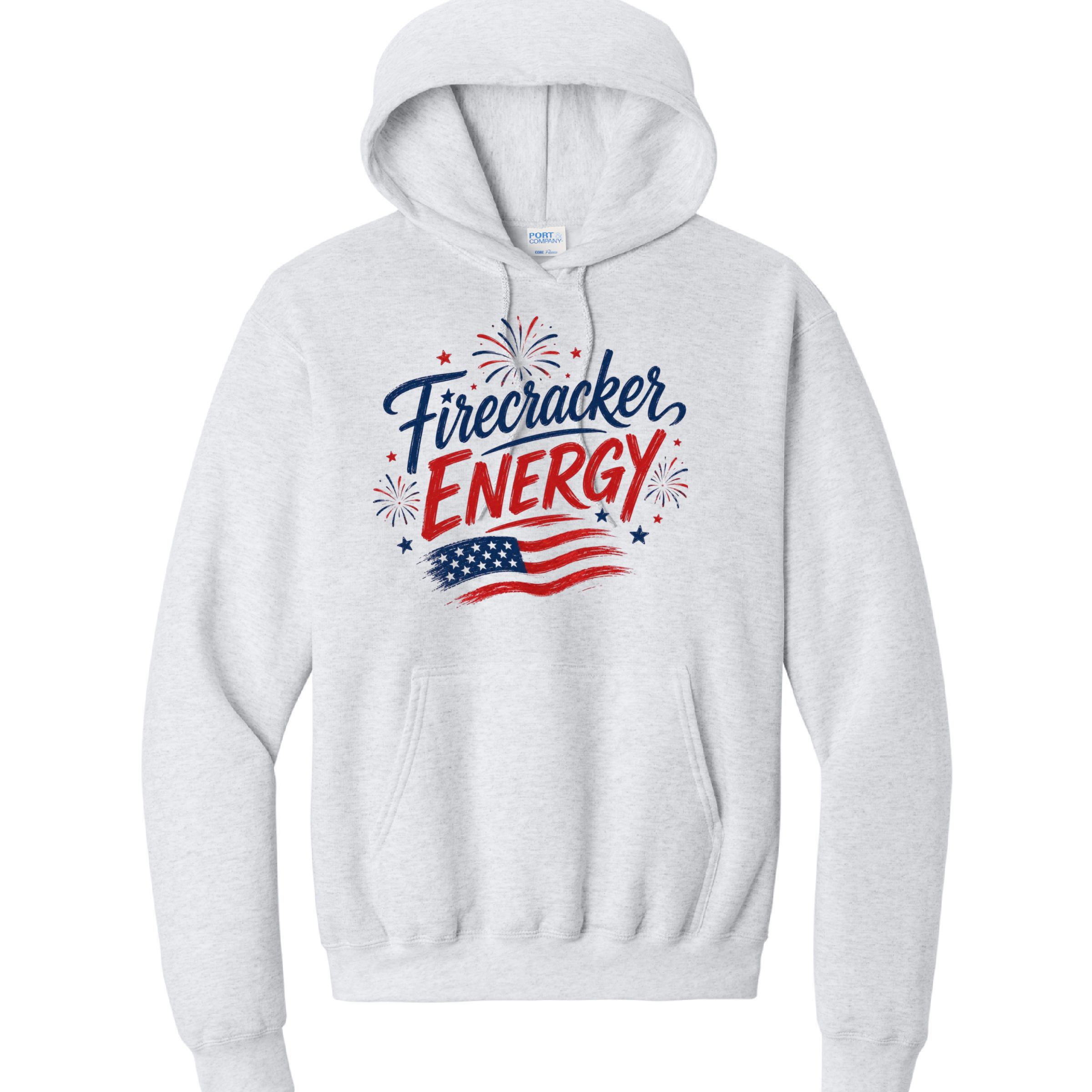 FIRECRACKER- Port & Co™ Core Fleece Pullover HOODED Sweatshirt