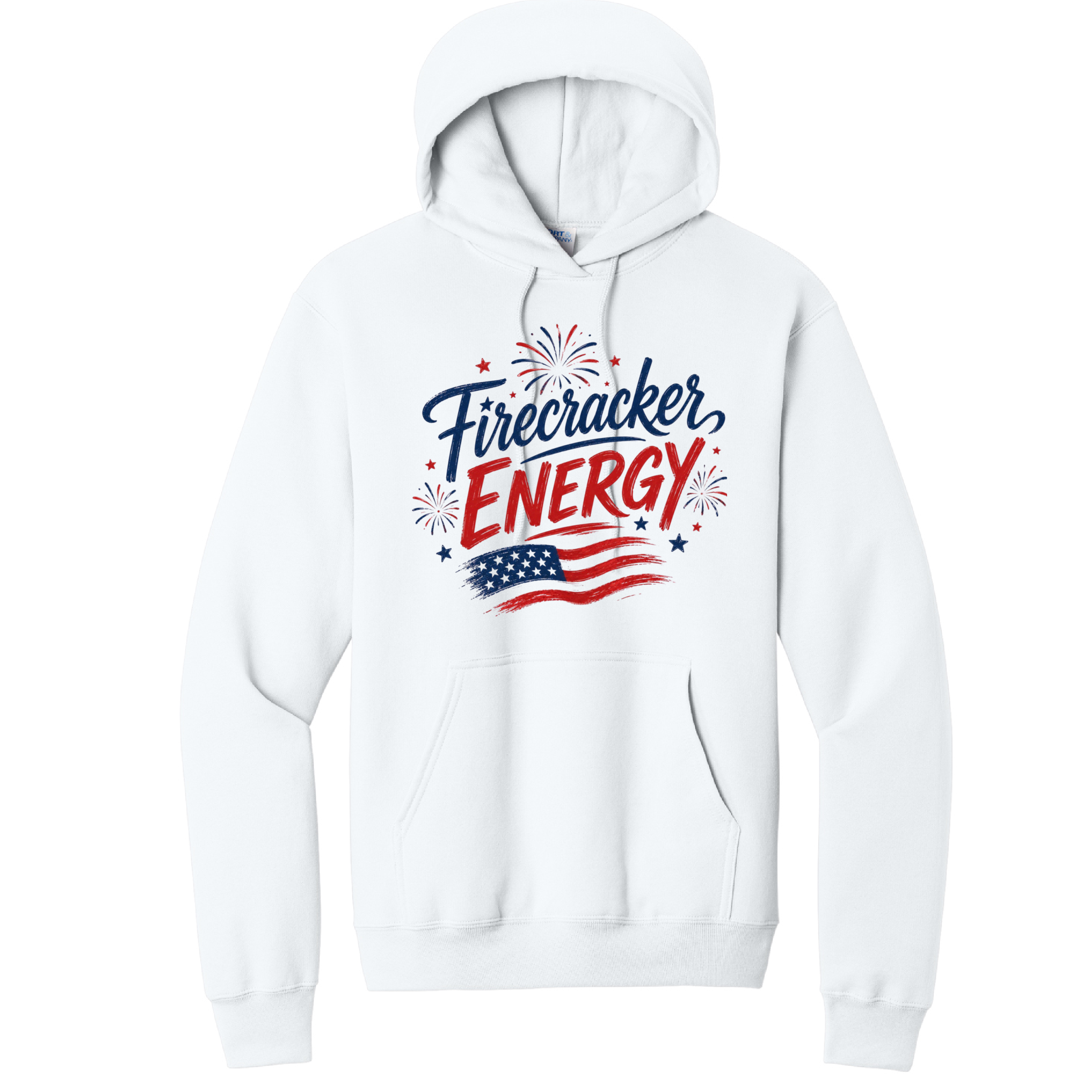 FIRECRACKER- Port & Co™ Core Fleece Pullover HOODED Sweatshirt