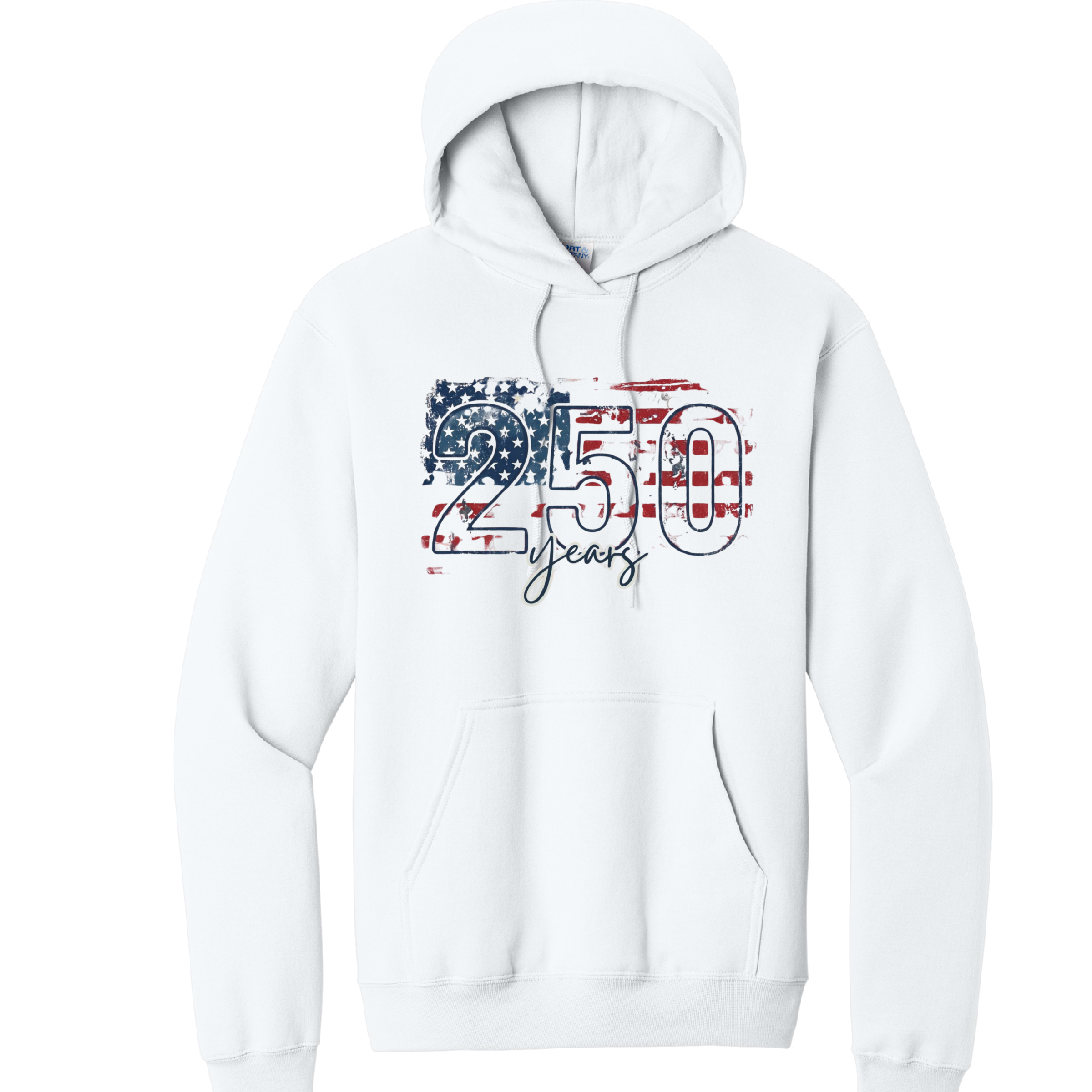 250 DISTRESSED- Port & Co™ Core Fleece Pullover HOODED Sweatshirt