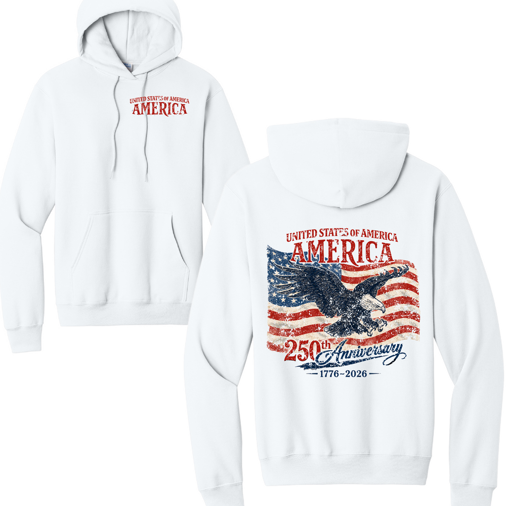 AMERICA 250- Port & Co™ Core Fleece Pullover HOODED Sweatshirt