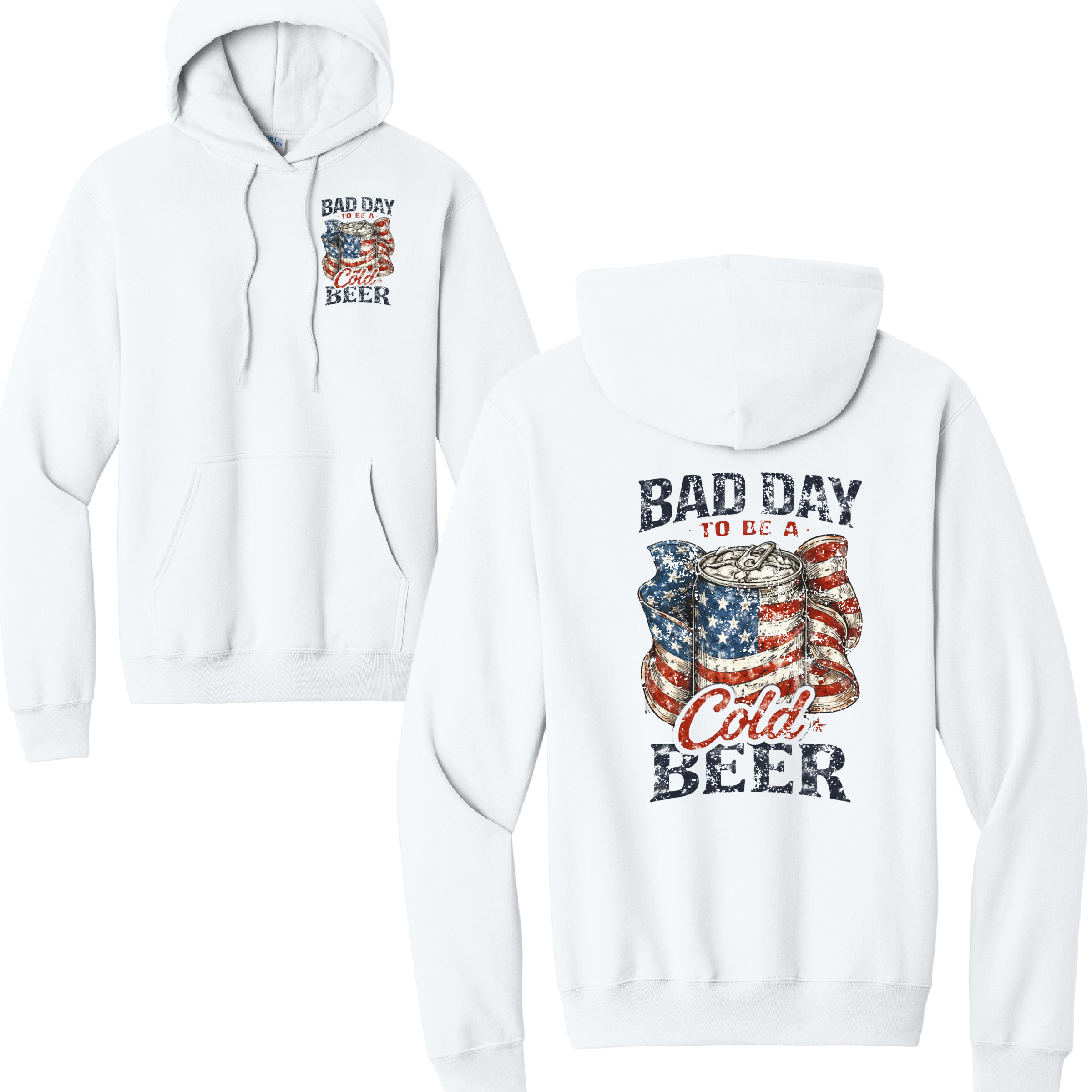 BAD DAY BEER- Port & Co™ Core Fleece Pullover HOODED Sweatshirt
