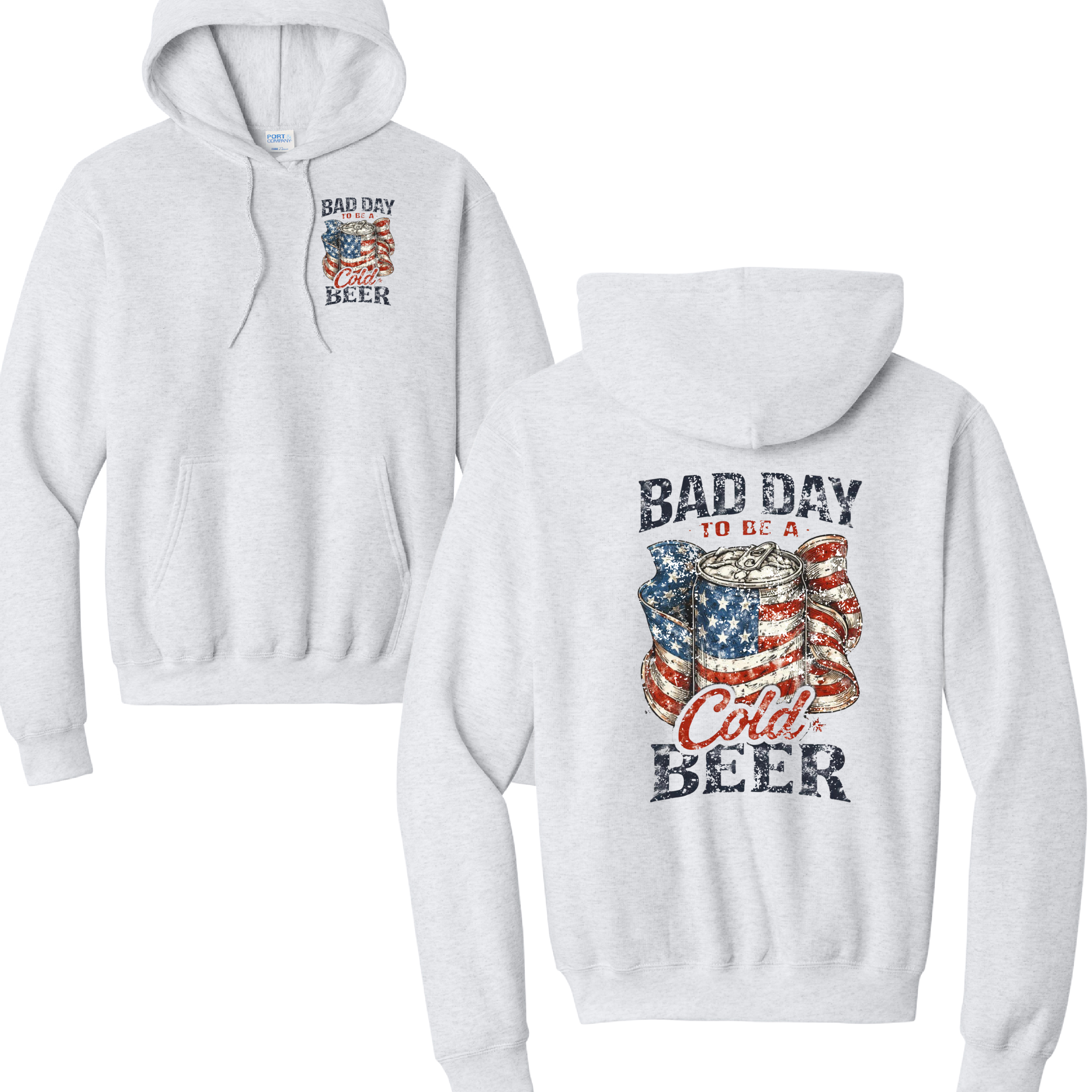 BAD DAY BEER- Port & Co™ Core Fleece Pullover HOODED Sweatshirt