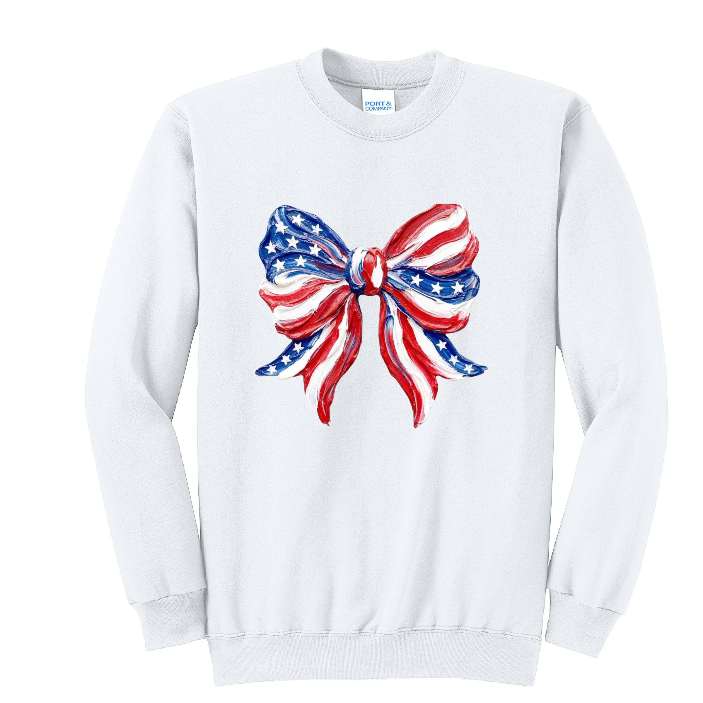 BOW FLAG - Port & Co™ Core Fleece Pullover CREW Sweatshirt