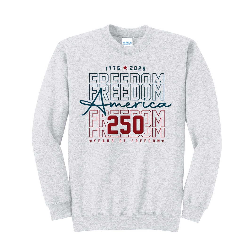 FREEDOM STACKED- Port & Co™ Core Fleece Pullover CREW Sweatshirt (Copy)