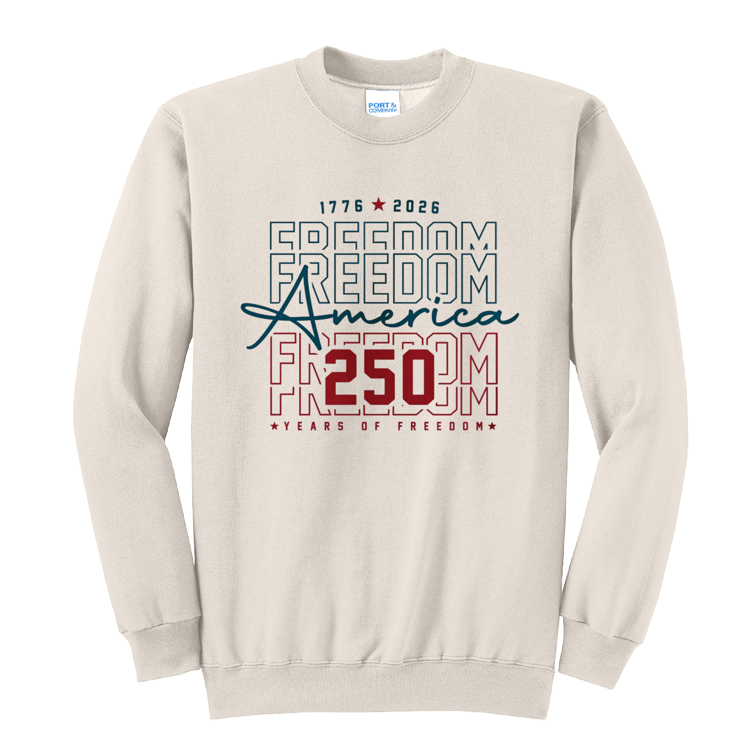 FREEDOM STACKED- Port & Co™ Core Fleece Pullover CREW Sweatshirt (Copy)