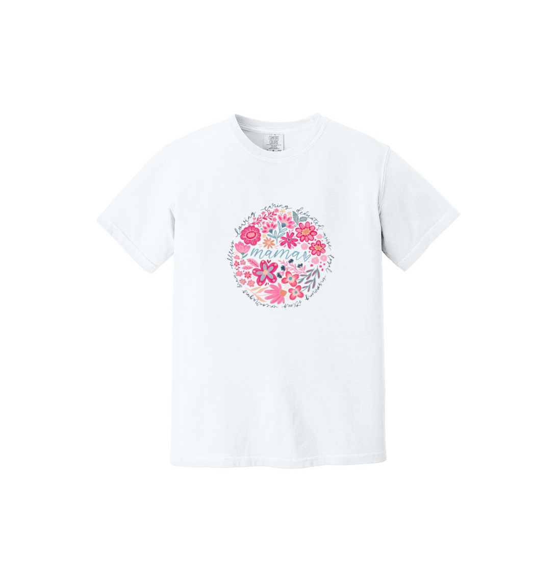 MAMA FLORAL - Comfort Colors® Heavyweight Ring Spun Tee 1717