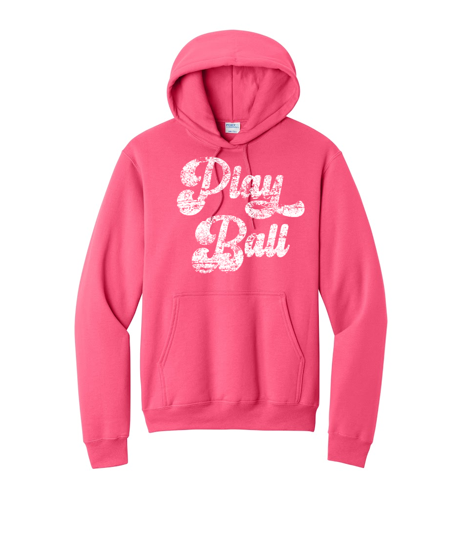 Play Ball - Port & Co™ Core Fleece Pullover HOODED Sweatshirt