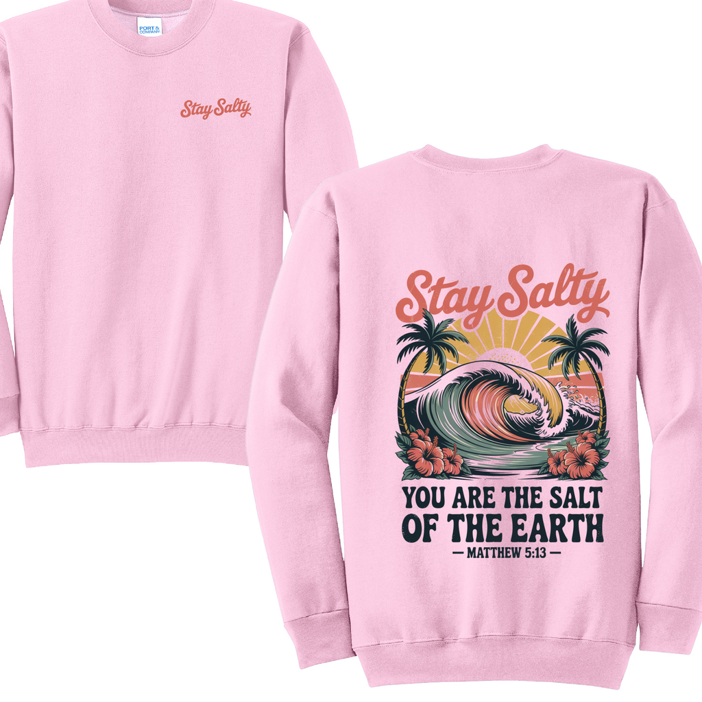 STAY SALTY- Port & Co™ Core Fleece Pullover Crew Neck Sweatshirt (Copy)