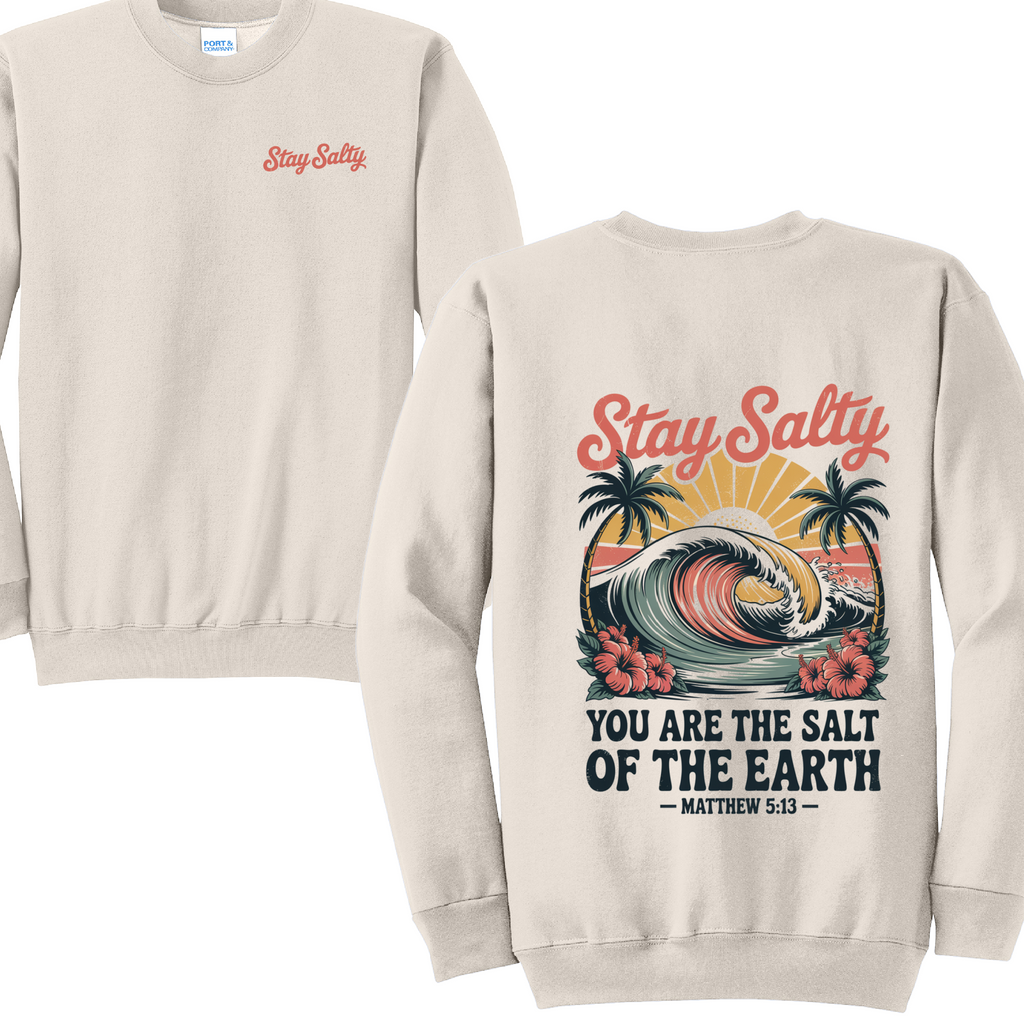 STAY SALTY- Port & Co™ Core Fleece Pullover Crew Neck Sweatshirt (Copy)