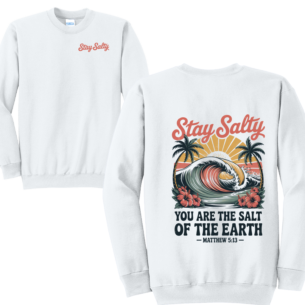 STAY SALTY- Port & Co™ Core Fleece Pullover Crew Neck Sweatshirt (Copy)